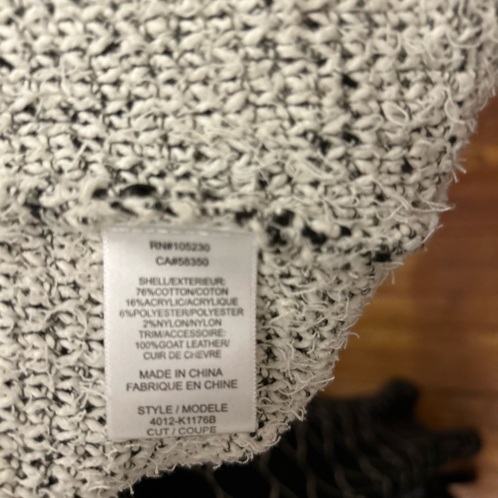 Coco Chanel Joie Black and White Mixed Media Structured Zip-Up Cardigan - Picture 6 of 11